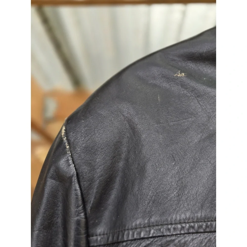VTG 50s IRVIN FOSTER ZIP OUT Horsehide Leather Shearling Coat Jacket USA Mens 44